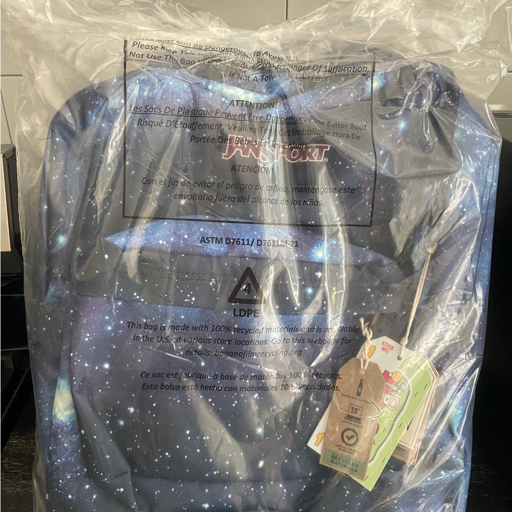 Jansport Black Backpack with Subtle Galaxy Accents